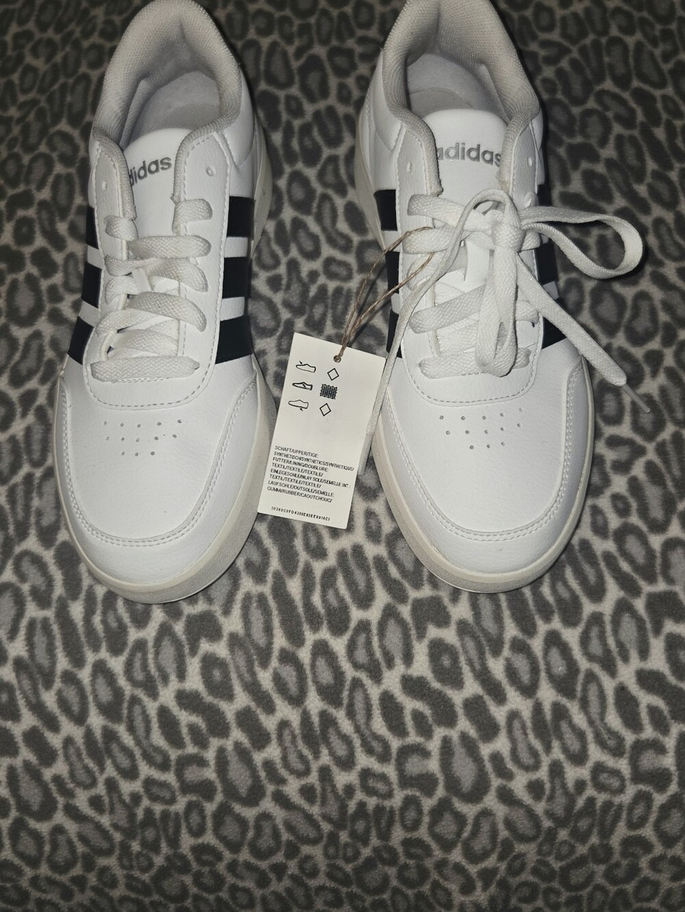 Addidas White Sneakers with Black Stripes - Picture 5 of 5